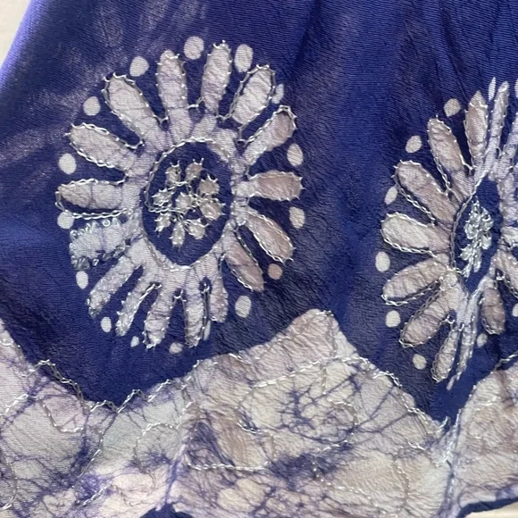 True Rock Purple Floral Embroidered Sleeveless Shift Dress Boho One Size - Picture 4 of 9